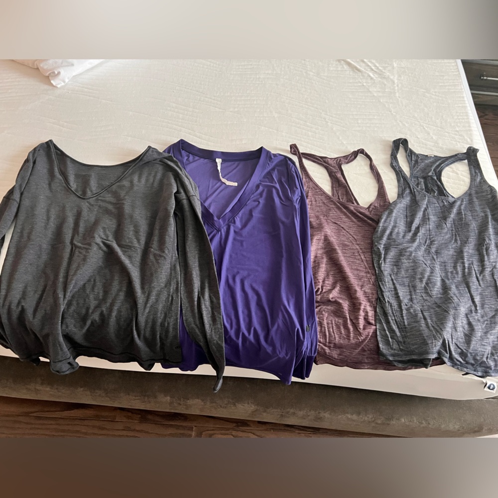 Lululemon Bundle. 2 long sleeves and 2 tanks